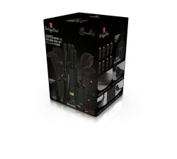 12 Piece Knife Set With Stand And Kitchen Tools - Emerald