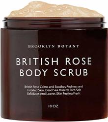 British Rose Body Scrub & Facial Sugar Scrub Hand Scrub Foot Scrub - Great For Sensitive Skin - Moisturize Exfoliate And Smell Great - 10 Oz