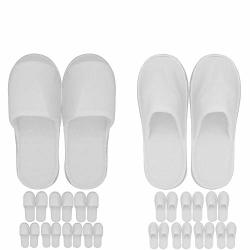 Spa Slippers 16 Pairs Closed Toe And Open Toe Disposable Slippers For Spa Party Guest Hotel And Travel Fits Most Men And Women White Non-slip Slippers