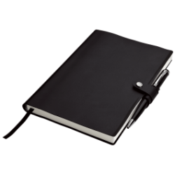 A5 Notebook With Outer Pouch - Black - New - Barron