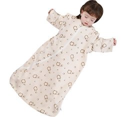 Cyuuro Baby Sleep Sack Organic Detachable Sleeves Toddler Wearable Blanket Thickened XL