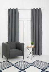 H&S Rey Eyelet Curtain - Charcoal