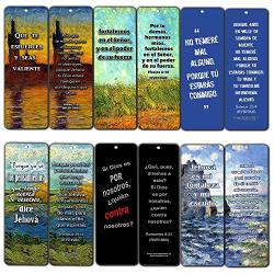 Spanish Bible Inspirational Bookmarks Cards Be Strong 60-PACK - Jerem As 29:11 Josu 1:9 Salmos 23:4 Sunday School Homeschooling Bible Journal Craft Devocionales Cristianos En Espa Ol