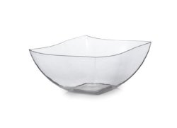 Fineline Settings Wavetrends Clear China-like Square 16 Oz. Serving Bowl 80 Pieces