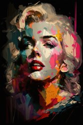 Canvas Wall Art - Marilyn Monroe Abstract Painting - B1534 - 120 X 80 Cm