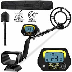 Sakobs Metal Detector Higher Accuracy Adjustable Waterproof Metal Detectors With Lcd Display Discrimination & Notch & All Metal Mode 10 Inch Search Coil For Adults & Kids