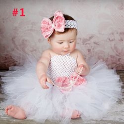 Keenomommy Girls Fancy Princess Double Layers Tutu Dress With Flower And Headbands - Color 1