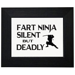 Royal Prints Fart Ninja Silent But Deadly - Cool Martial Art Graphic Framed Print Poster Wall Or Desk Mount Options