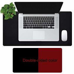 Offidix Office Desk Mat 24X12INCHES Non-slip Pu Leather Two Colors Desk Mouse Mat Dual-sided Waterproof Desktop Pad Protector Gaming Writing Mat For Office And