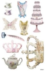 The Velvet Attic - Fab Scraps Stickers - Marie Antoinette Collection Clear Stickers