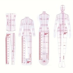 Transparent Mannequin Dress Design Template - Hand-drawn Fashion Model Pattern For Sewing & Knitting