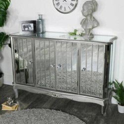 Finish Vintage Mirror Chest - 4 Doors With Mirror