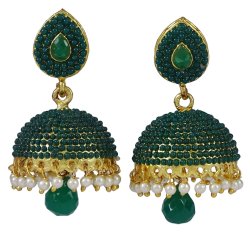 Designer Gold Tone Indian Ethnic Jhumka Dangle Earring Set Bollywood Jewelry IMSM-BSE20C