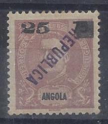 Angola 1912 25 On 75r With Inverted Republica Error Lovely Variety Fine Mint