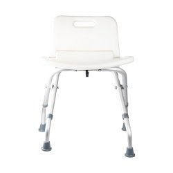 Folding White Shower Chair With Backrest