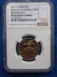 2015 South Africa R5. Proof Coinage Of Griqua Town. PF67 Ultra Cameo