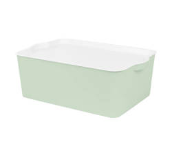 Venus Medium Storage Box Mint Green With White Lid