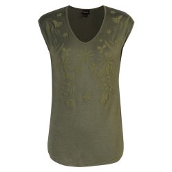 Marique Yssel Fitted Dolman Top With Puff Print-olive