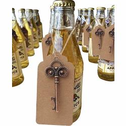 Aokbean 50pcs Owl Shaped Vintage Key Bottle Opener Wedding Favors Souvenir Gift Set Thank You Tags Drawstring Sheer Bags Gold