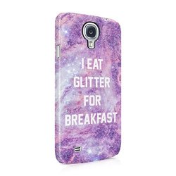 I Eat Glitter For Breakfast Space Galaxy Stars Plastic Phone Snap On Back Case Cover Shell For Samsung Galaxy S4 MINI