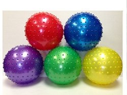 RED & BLUE SOFT 10" KNOBBY BALLS CHILD TOY BOUNCY AUTISM THERAPY SENSORY 3 PCS 