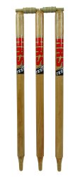 Hrs Test Full Size Cricket Wickets Wooden Stumps With Bails- Full Set HRS-STU3B