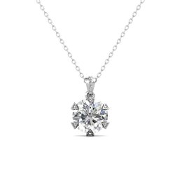 Cel Sta 925 Sterling Silver 3.8CT Moissanite Royal Necklace