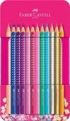 Faber-Castell Sparkle Colour Pencil Tin Of 12
