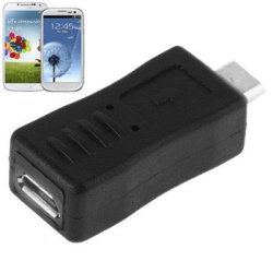 USB 2.0 Micro USB Male To Female Adapter For Samsung Galaxy S Iv I9500 S III I9300 Black