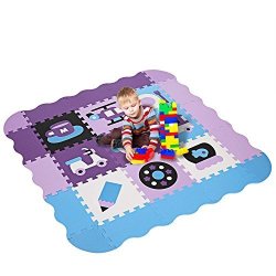 Lantusi Baby Kids Play Mat Non-toxic Non-slip Extra Thick Eva Foam Mat With Gate Fence 25-PIECE Us Stock