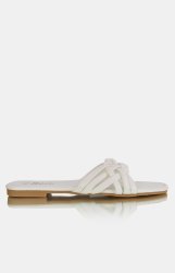 Ladies Plaited Strap Sandals - White - White UK 8