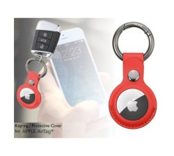 Apple Airtag Cover And Keyring Red
