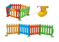 Colorful Kids Fence: Yellow Green Blue Red Walls 5 Pieces - Green Air
