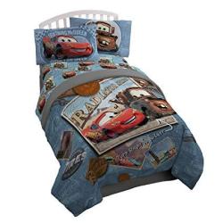 Disney Pixar Cars Tune Up Twin full Comforter - Super Soft Kids Reversible Bedding Features Lightning Mcqueen And Mater - Fade Resistant Polyester Microfiber Fill
