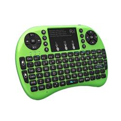 Rii I8+ MINI Wireless 2.4G Backlight Touchpad Keyboard With Mouse For Pc mac android Green MWK08+