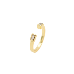 18CT Gold Open-ended Cubic Ring - 54 Gold