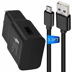 Adaptive Fast Charger Julam Micro USB Travel Wall Charger Quick Charge 3.0 Compatible Blackberry Torch 9860 Monarch Monza 3.7" And More Black Fast Wall