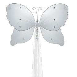 The Butterfly Grove Emily Butterfly Curtain Tieback For Baby Plumeria White SMALL 5" X 4