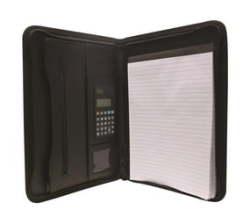 A4 Pu Folder With Calculator And Exam Pad- Black
