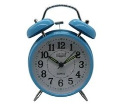 Vintage Twin Bell Alarm Clock - 12CM - Blue