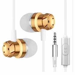 Dsretgfdhbf Cell Phones Accessories 3.5MM Wired Headphones Handsfree Headset In Ear Earphone Earbuds With MIC For Xiaomi Phone MP3 Player Laptop Black Grey Color : Gold