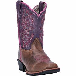 Dan Post Kids Girls Brown purple Cowboy Boots Leather Cowboy Boots 13 D