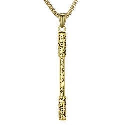 Mens Stainless Steel Pendant Necklace Monkey King Wukong's Magic Wand Pendant With 24 Inches Link Chain