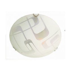 BRIGHT STAR LIGHTING Bright Star Frosted Rettangolare Curvo Patterned Glass With Polished Chrome Clips Ceiling Light 300MM