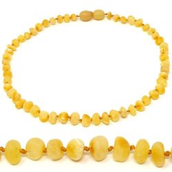 Amber Teething Necklace - Truly Raw 100% Baltic Amber 12.5" Milk