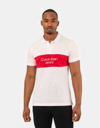 Calvin Klein Colorblock Polo Shirt - XL White