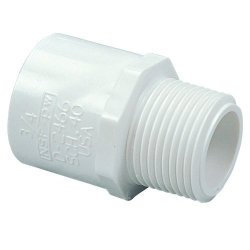 1 NPT Male x Socket White Schedule 40 Adapter Spears 436 Series PVC Pipe Fitting 