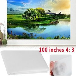 Cewaal Folding Projector Curtain 4: 3 100" Package Edge Polyester Indoor Outdoor Movie Theater Fast-folding Projector Screen Home Video Playing