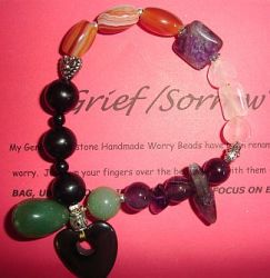 Marykay - Grief sorrow Soothing Beads - Genuine Gemstone Worry Beads
