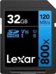 Lexar 32GB High-performance Blue Series 800X Uhs-i Sdxc Memory Card
